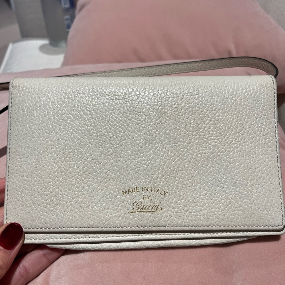 Gucci crossbody cream leather mini bag